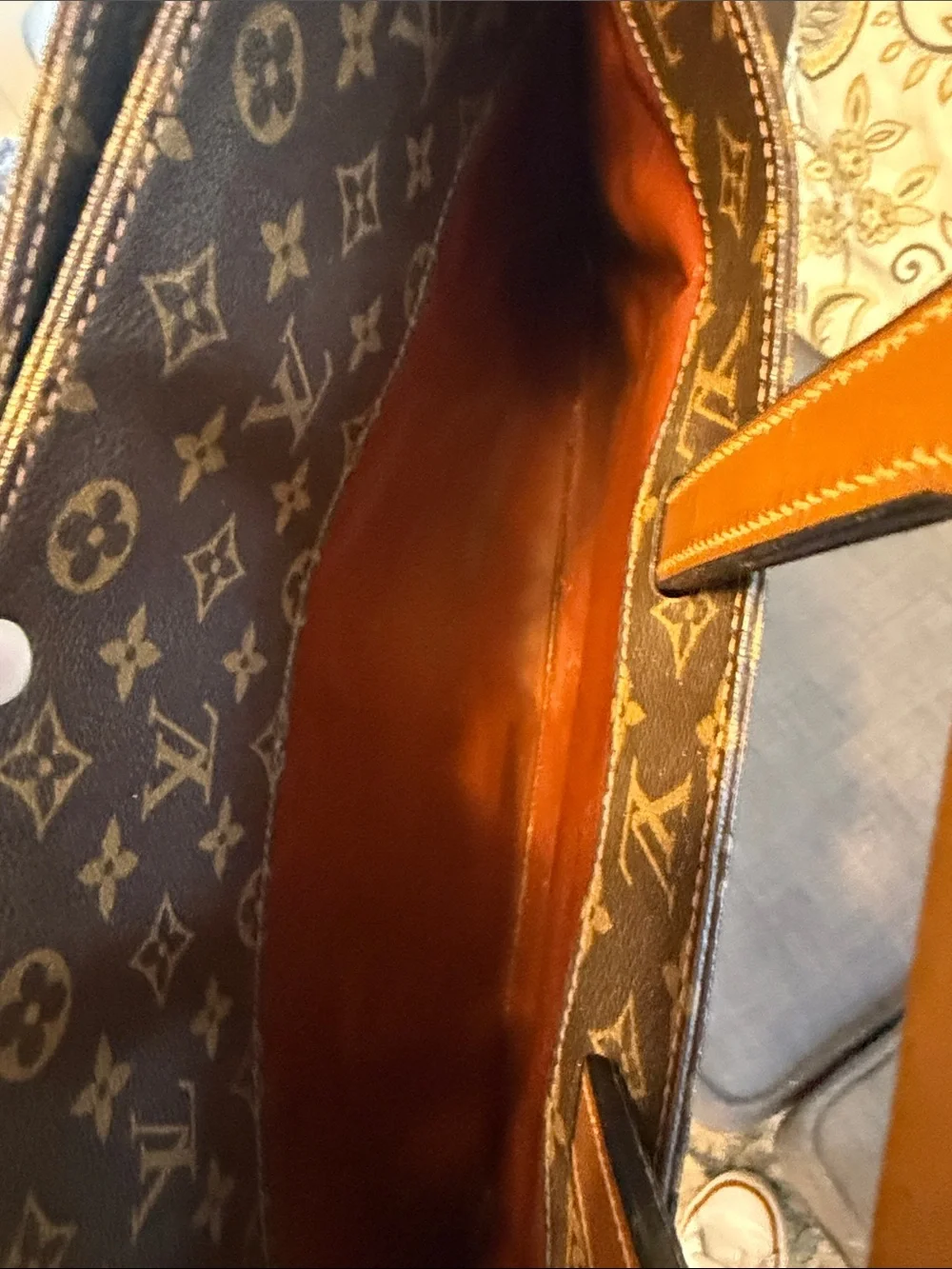Louis Vuitton - Vintage Monogram Canvas Briefcase with Tan Leather Handles